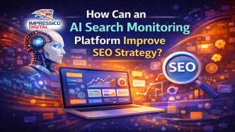 How can an AI search monitoring platform improve SEO strategy?